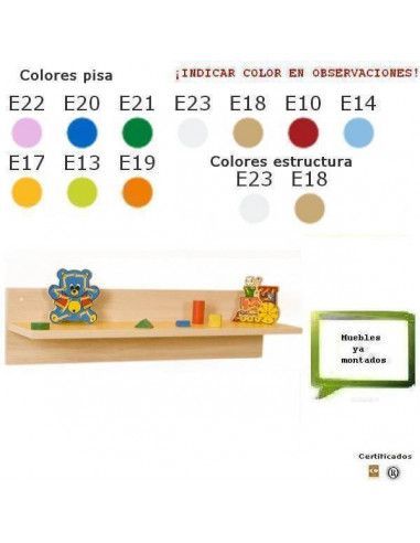 balda MOBEDUC en haya con soporte trasero para colegios