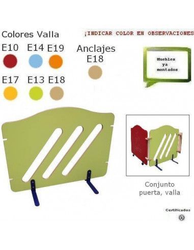 valla para guarderías MOBEDUC en haya con cantos redondeados