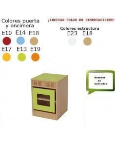 cocina infantil MOBEDUC para colegios con horno y placa