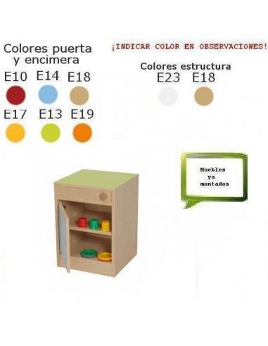 mueble lavavajillas infantil MOBEDUC de madera para colegios