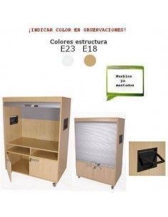 mueble para vídeo escolar MOBEDUC con persiana y puertas