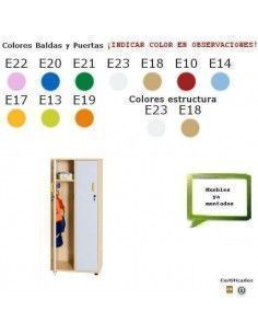 mueble taquillero de madera MOBEDUC con puertas para colegios