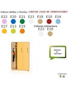 taquilla de madera MOBEDUC con 3 puertas para colegios