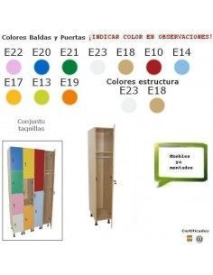 taquilla escolar MOBEDUC de madera para colegios 30x195x50 cm