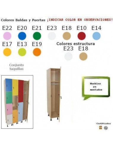 taquilla escolar MOBEDUC de madera para colegios 30x195x50 cm