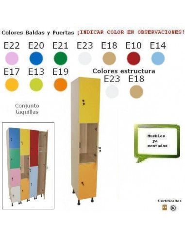taquilla para guarderías MOBEDUC con 3 puertas y llaves
