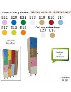 taquillero infantil de madera MOBEDUC con 4 puertas para colegios