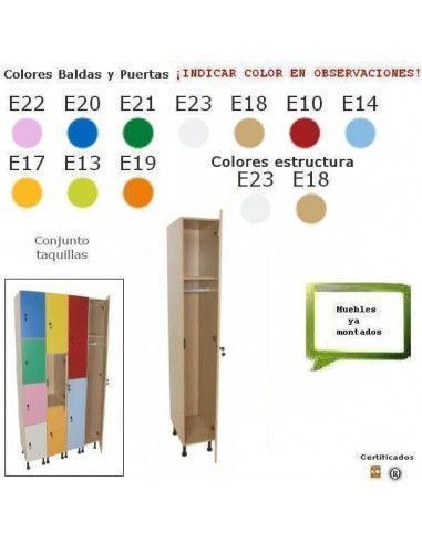 taquilla de 1 puerta de madera MOBEDUC para colegios