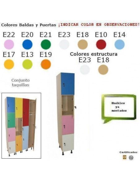 taquilla de madera 4 puertas MOBEDUC colegios