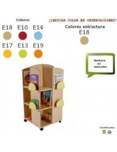 expositor de libros infantil MOBEDUC para bibliotecas de madera