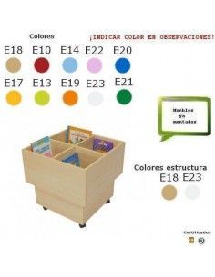 cubo librería infantil MOBEDUC para bibliotecas escolares