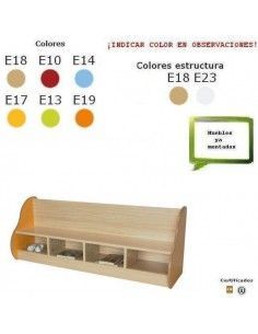 banco escolar MOBEDUC de madera con 4 plazas