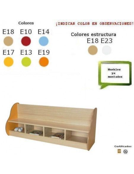 banco escolar MOBEDUC de madera con 4 plazas