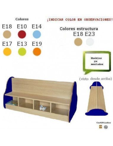banco escolar MOBEDUC doble cara para 8 niños en haya