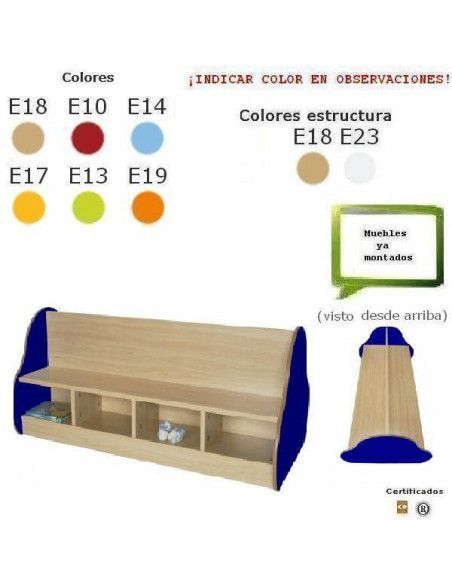 banco escolar MOBEDUC doble cara para 8 niños en haya