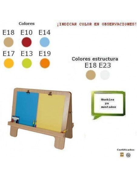 caballete de pintura doble MOBEDUC para guarderías 4 niños