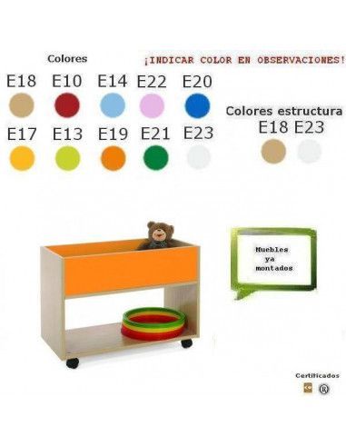 mueble de almacenaje infantil MOBEDUC con ruedas para guarderías