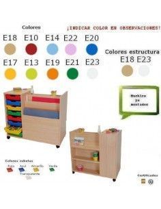 cartulinero MOBEDUC para centros escolares con cubetero y estantes