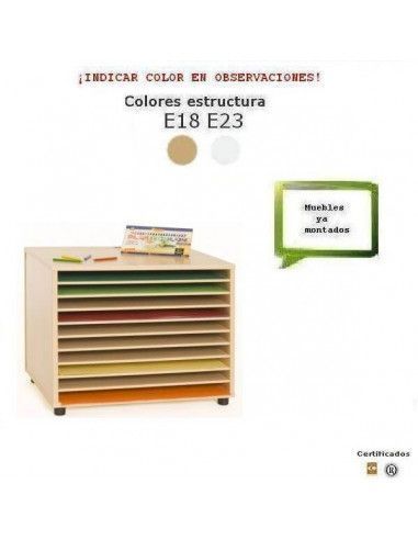mueble de cartulinas para colegios MOBEDUC con 10 huecos