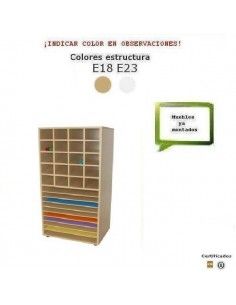 mueble cartulinero con casillas MOBEDUC para colegios en haya 2