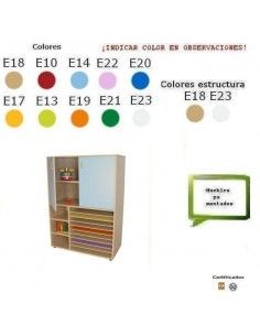 mueble cartulinero con armario MOBEDUC para centros escolares