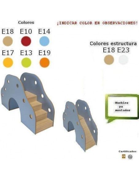 escalera infantil MOBEDUC con puente y túnel para colegios