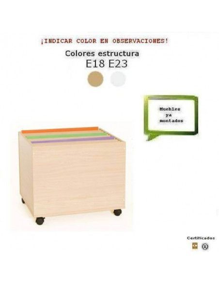 mueble archivador de cartulinas para colegios MOBEDUC en haya