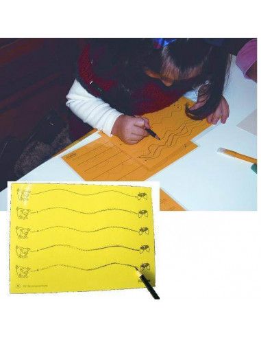 Fichas de preescritura reutilizables Henbea plastificadas
