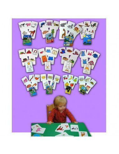 tarjetas educativas juego infantil formar familias Henbea
