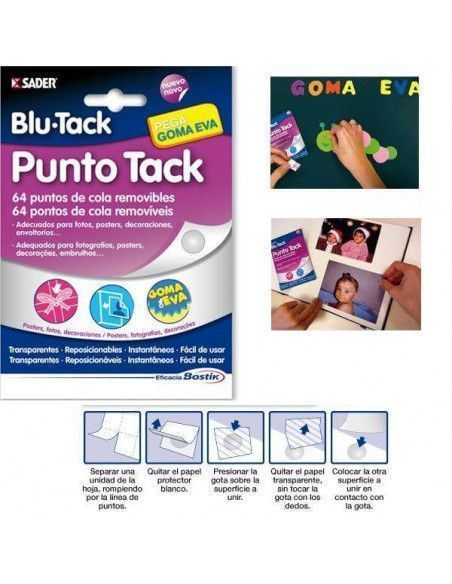 COLA REMOVIBLE EN PUNTOS BLU TACK PARA GOMA EVA Y SCRAPBOOKING