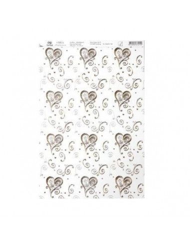 lamina-scrapbooking-corazon-de-oro-artoz-a4-200g