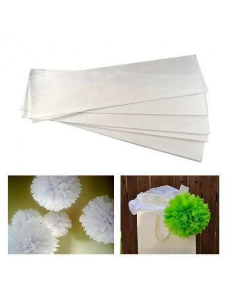 PAPEL DE SEDA BLANCO 52X76 CM. RESMA DE 500 PLIEGOS