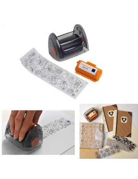 RODILLO PARA ESTAMPACION CON TINTA ESTAMPADO CONTINUO SET DE INICIO FISKARS PARA SCRPABOOKING