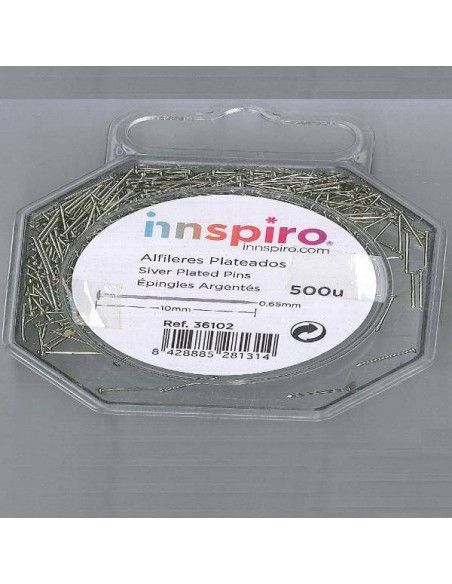 alfileres plateados 10x0.65mm Ceys para manualidades