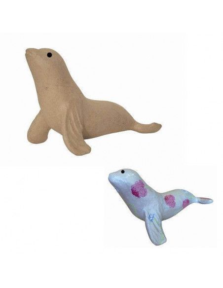 ANIMAL MEDIANO EN CARTON PIEDRA EN FORMA DE FOCA