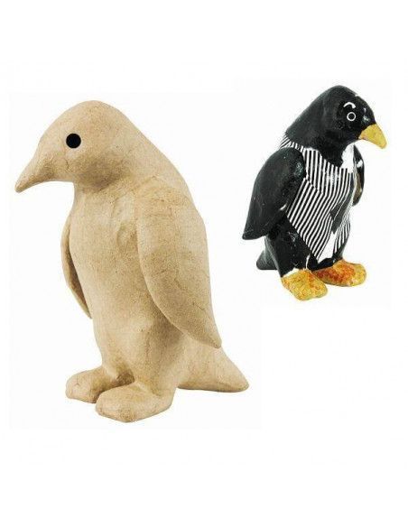 PINGUINO DE CARTON PIEDRA PARA DECORAR O PINTAR