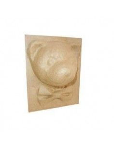 MARCO PARA FORRAR DE PAPEL MACHE CON CABEZA DE OSO PARA COLGAR 22X18 CM APROX