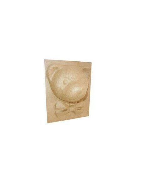 MARCO PARA FORRAR DE PAPEL MACHE CON CABEZA DE OSO PARA COLGAR 22X18 CM APROX