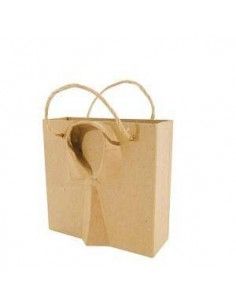 BOLSO DE LAZO EN PAPEL MACHE PARA DECORAR 12,7 X 13 X4,5 CM