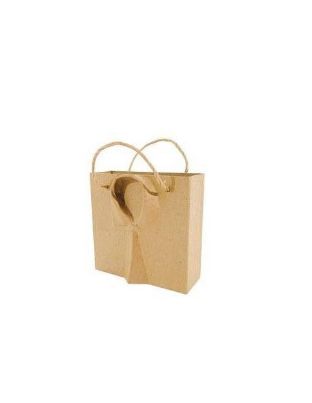 BOLSO DE LAZO EN PAPEL MACHE PARA DECORAR 12,7 X 13 X4,5 CM
