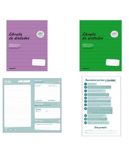 LIBRETA DE DICTADOS PARA ALUMNOS DE EDUCACIÓN PRIMARIA 80 PAGINAS
