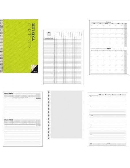CUADERNO TRIPLEX PARA TUTORIA, EVALUACION Y AGENDA 22.5 X 31 CM 4 COLORES DISPONIBLES