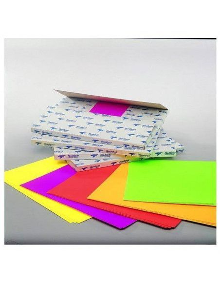 CARTULINA FLUORESCENTE A4 SET DE 5 UNIDADES