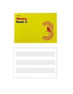 CUADERNO DE MUSICA CON TRES PENTAGRAMAS PARA NIÑOS 24 X 17 MM.