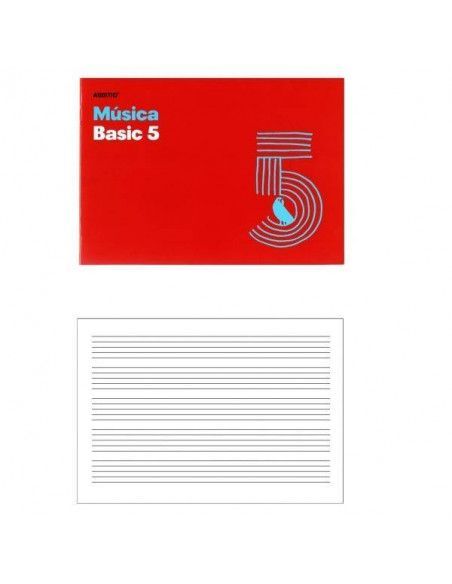 CUADERNO DE MUSICA 5 PENTAGRAMAS PARA LA EVOLUCION EN ESCRITURA MUSICAL 24 X 17 CM