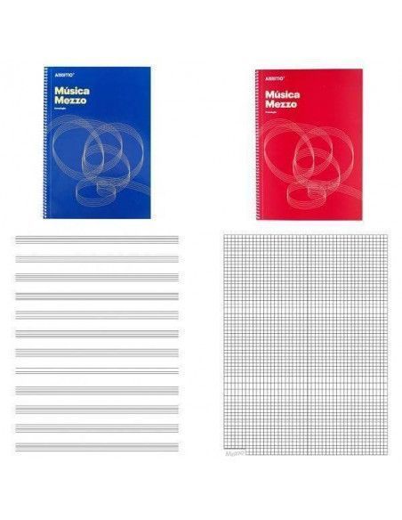 CUADERNO DE MUSICA ADDITIO MEZZO CON 12 PENTAGRAMAS DE 9MM