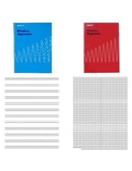 LIBRETA DE MUSICA A4 CON 12 PENTAGRAMAS DE 9MM APPUNTO
