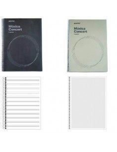 CUADERNO DE MUSICA CON FUNDAS TRANSPARENTES  CONCERT ADDITIO 22,5 X 31 CM