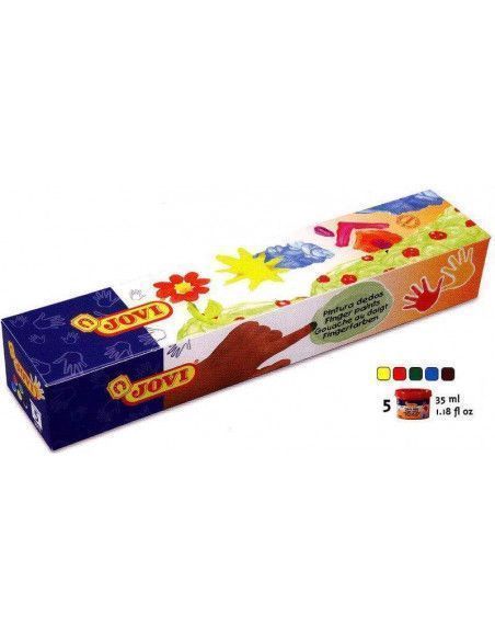 BOTES DE PINTURA DE DEDOS DE 35 ML ESTUCHE DE 5 COLORES SURTIDOS