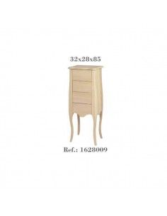 mesita auxiliar de madera con cajones Dayka 32x28x85 cm